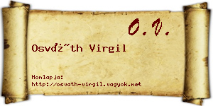 Osváth Virgil névjegykártya